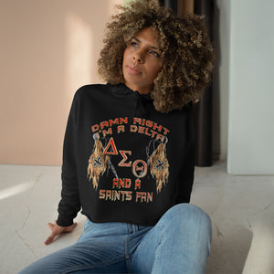 Delta Saints Fan Crop Hoodie