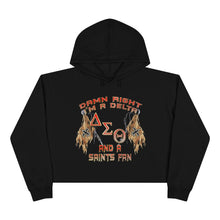 Load image into Gallery viewer, Delta Saints Fan Crop Hoodie