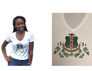 Alpha Kappa Alpha Pearls, Women's Casual V-Neck Shirt