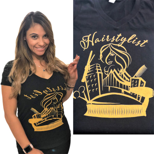 Hair Stylist New Orleans, Women's Casual V-Neck Shirt, DTG