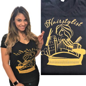 Hair Stylist New Orleans, Women's Casual V-Neck Shirt, DTG