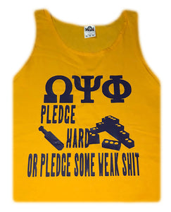 Pledge Hard Tank Top, vinyl print "FREE SHIPPING ON THIS ITEM"