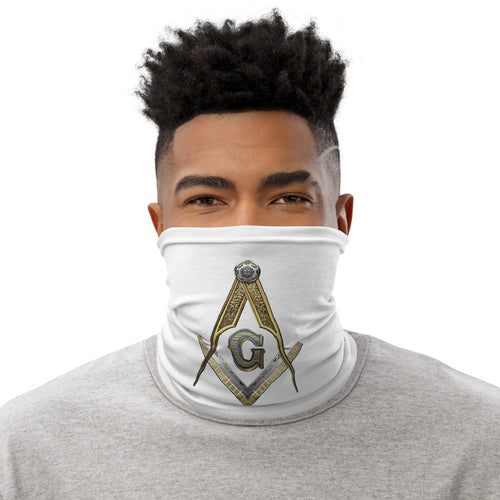 Masonic # White Face Mask Cover & Neck Gaiter