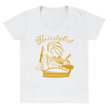 Load image into Gallery viewer, Hair Stylist New Orleans, Women&#39;s Casual V-Neck Shirt, DTG