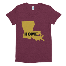 Load image into Gallery viewer, Home Louisana in Gold, Women&#39;s Crew Neck T-shirt (On American Apparel brand)