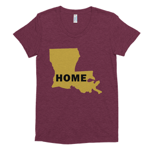 Home Louisana in Gold, Women's Crew Neck T-shirt (On American Apparel brand)