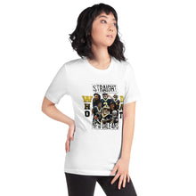 Load image into Gallery viewer, WHO DAT White Short-Sleeve Unisex T-Shirt (Bella Shirt)