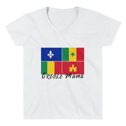 Creole Momma Women's Casual V-Neck Shirt (On Anvil 88VL brand)
