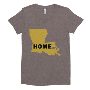 Home Louisana in Gold, Women's Crew Neck T-shirt (On American Apparel brand)