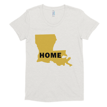 Load image into Gallery viewer, Home Louisana in Gold, Women&#39;s Crew Neck T-shirt (On American Apparel brand)