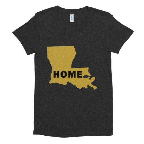 Home Louisana in Gold, Women's Crew Neck T-shirt (On American Apparel brand)