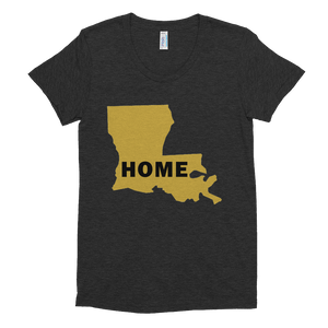 Home Louisana in Gold, Women's Crew Neck T-shirt (On American Apparel brand)