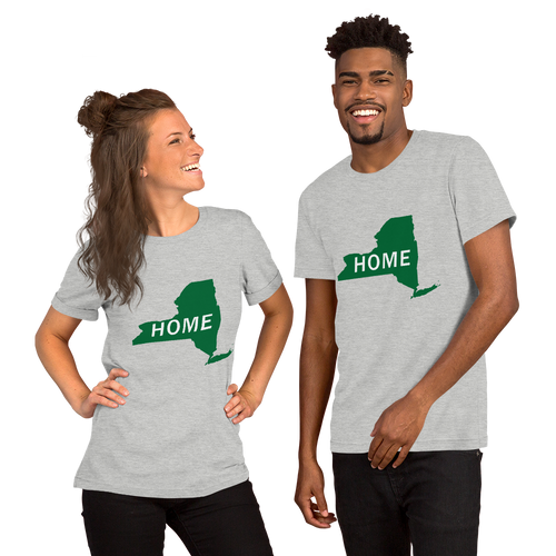 Home New York in Green, Short-Sleeve Unisex T-Shirt (On Bella brand)