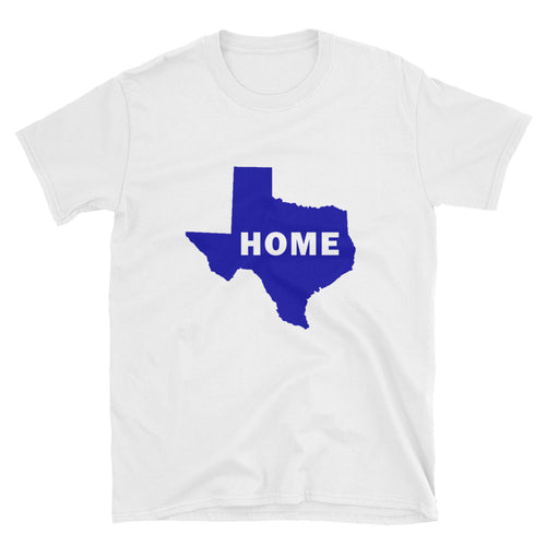 Home Texas in Blue Short-Sleeve Unisex T-Shirt (On Gildan brand)