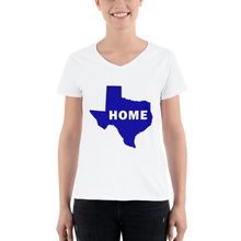 Load image into Gallery viewer, Home Texas in Blue, Women&#39;s Blue Casual V-Neck Shirt (On Anivil brand)