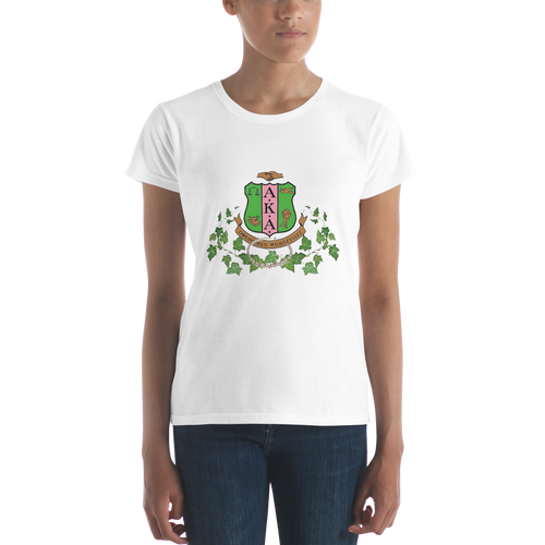 Alpha Kappa Alpha Pearls, Women's short sleeve t-shirt (On Anvil 880 brand)