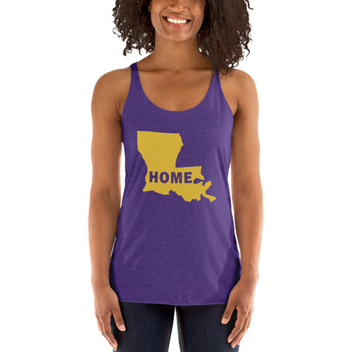 Home Louisiana in Gold, Women's Racerback Tank