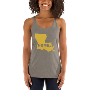 Home Louisiana in Gold, Women's Racerback Tank