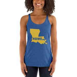 Home Louisiana in Gold, Women's Racerback Tank
