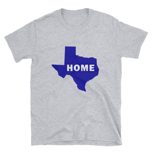 Home Texas in Blue Short-Sleeve Unisex T-Shirt (On Gildan brand)