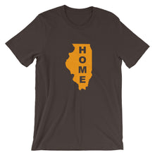 Load image into Gallery viewer, Home Illnois in Orange print, Bella + Canvas 3001 Unisex Short Sleeve Jersey T-Shirt with Tear Away Label