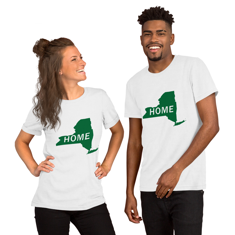 Home New York in Green, Short-Sleeve Unisex T-Shirt (On Bella brand)
