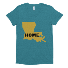 Load image into Gallery viewer, Home Louisana in Gold, Women&#39;s Crew Neck T-shirt (On American Apparel brand)