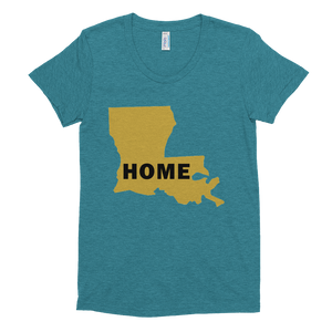 Home Louisana in Gold, Women's Crew Neck T-shirt (On American Apparel brand)