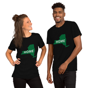 Home New York in Green, Short-Sleeve Unisex T-Shirt (On Bella brand)