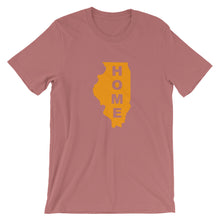 Load image into Gallery viewer, Home Illnois in Orange print, Bella + Canvas 3001 Unisex Short Sleeve Jersey T-Shirt with Tear Away Label