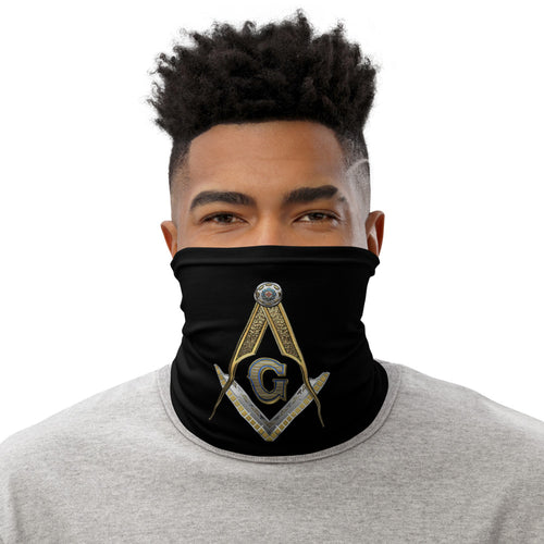 Masonic #1 Black Face Mask Cover & Neck Gaiter