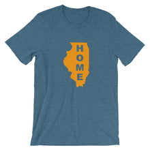 Load image into Gallery viewer, Home Illnois in Orange print, Bella + Canvas 3001 Unisex Short Sleeve Jersey T-Shirt with Tear Away Label