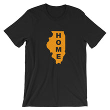 Load image into Gallery viewer, Home Illnois in Orange print, Bella + Canvas 3001 Unisex Short Sleeve Jersey T-Shirt with Tear Away Label