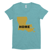 Load image into Gallery viewer, Home Louisana in Gold, Women&#39;s Crew Neck T-shirt (On American Apparel brand)