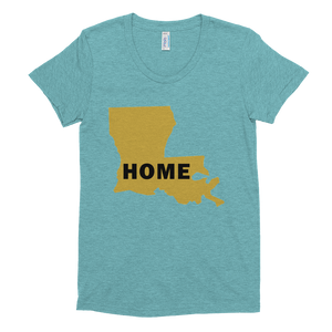 Home Louisana in Gold, Women's Crew Neck T-shirt (On American Apparel brand)